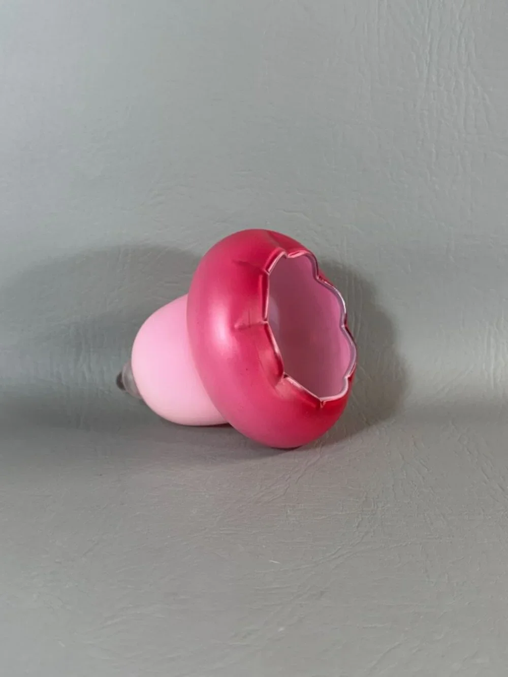 Rare Unpainted Fenton Burmese Glass Bell Satin Finish Pink Vintage Collectible